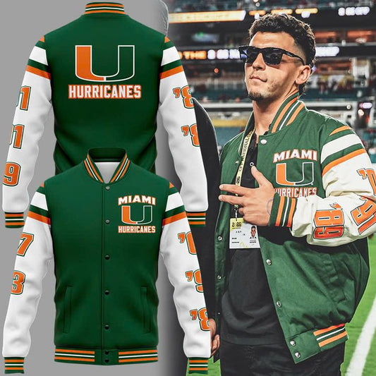 "FREE SHIPPING" - 2026 Miami Hurricanes Football Bomber Jacket