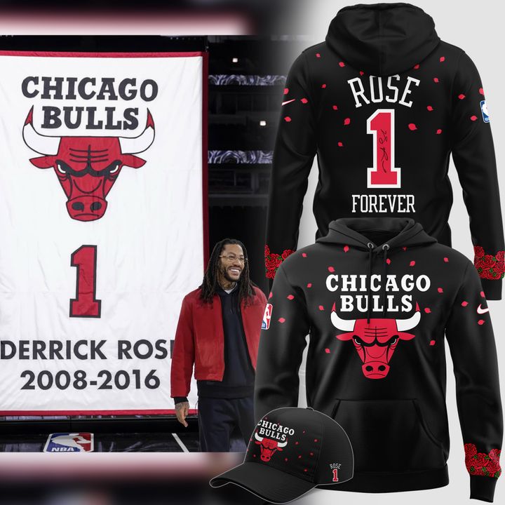 Exclusive SIGNED D-Rose Hoodie Chicago Bulls - Black