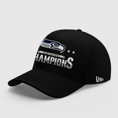 Seattle Seahawks Heather Gray 2025 NFC Champions Locker Room Trophy Collection Hoodie