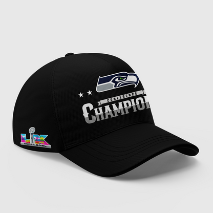 Seattle Seahawks Heather Gray 2025 NFC Champions Locker Room Trophy Collection Hoodie