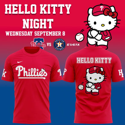 Limited Edition Philadelphia Phillies x Hello Kitty Night Tshirt 2026