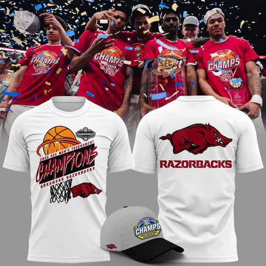Arkansas Razorbacks Men's Basketball 2026 SEC Tournament Champions T Shirt