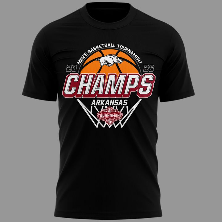 Arkansas Razorbacks Men's Basketball 2026 SEC Tournament Champions T Shirt