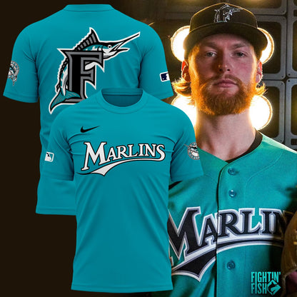 Miami Marlins Nike Teal Alternate Stadium Tshirt