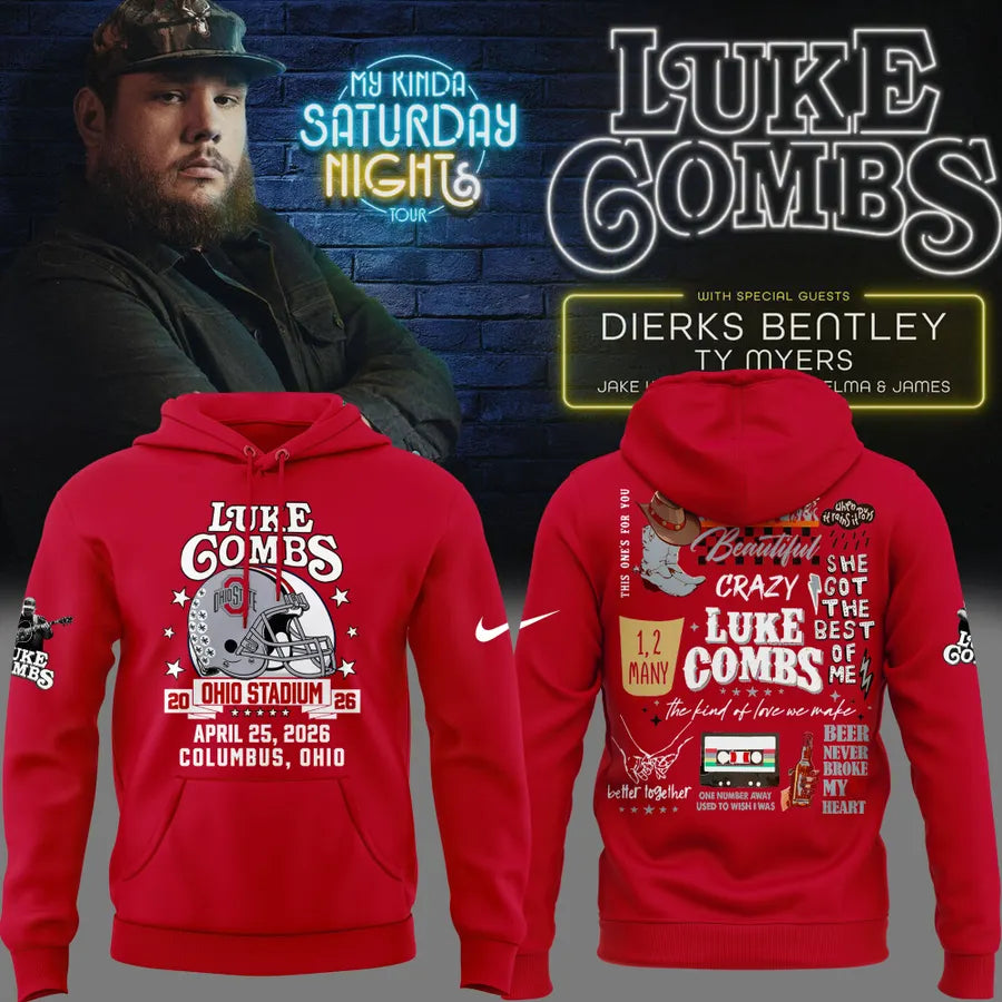 Luke Combs x Ohio State Stadium - My Kinda Saturday Night Tour Hoodie