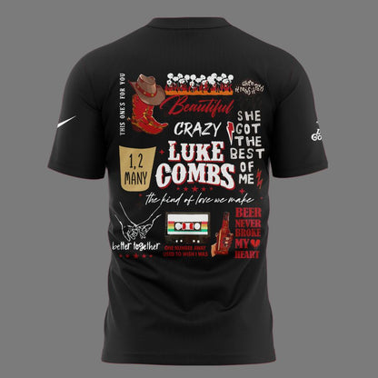 Limited Edition Luke Combs x Ohio State Stadium Tour Black T-Shirt