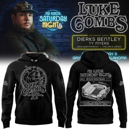 Exclusive Version Black Hoodie Luke Combs x Oklahoma Sooners
