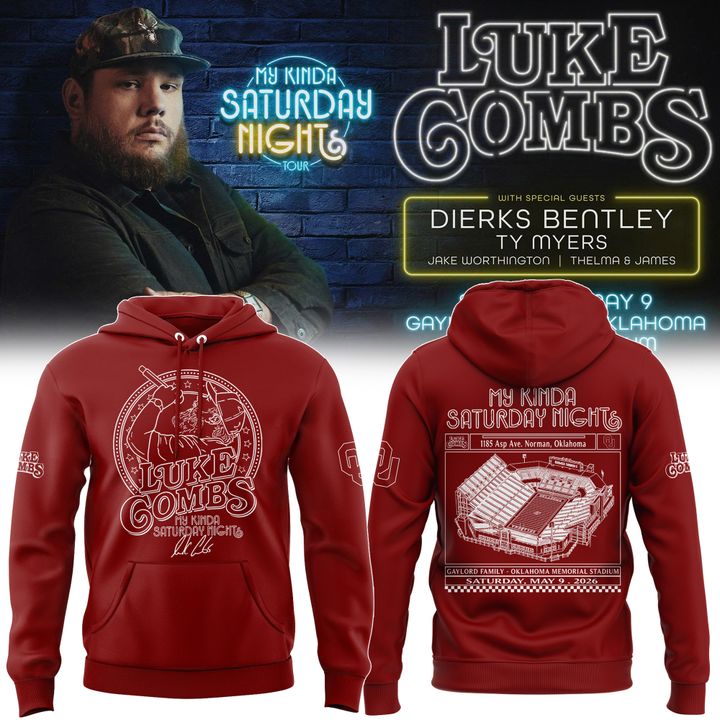 Exclusive Version Red Hoodie Luke Combs x Oklahoma Sooners