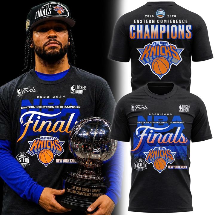 Men's New York Knicks 2026 NBA Eastern Conference Champions Two-Sided T-Shirt