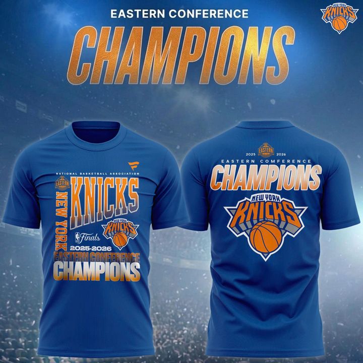 Men's New York Knicks 2026 NBA Eastern Conference Champions Roster T-Shirt