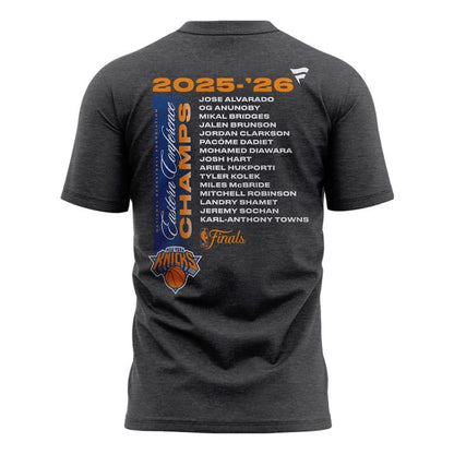 Men's New York Knicks 2026 NBA Eastern Conference Champions Roster T-Shirt