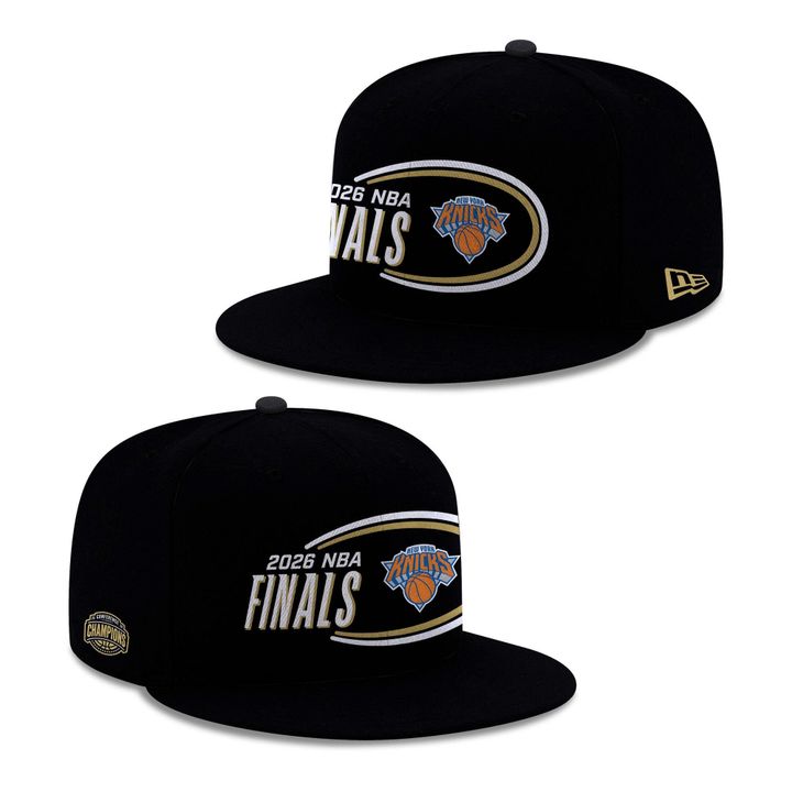 Men's New York Knicks New Era Black 2026 NBA Eastern Conference Champions Locker Room 9FIFTY Snapback Hat