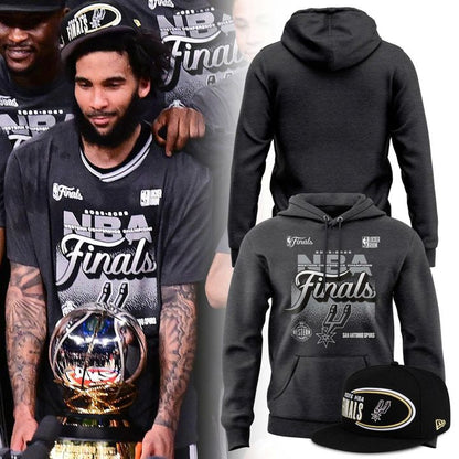 Men's San Antonio Spurs Charcoal 2026 NBA Western Conference Champions Locker Room Hoodie
