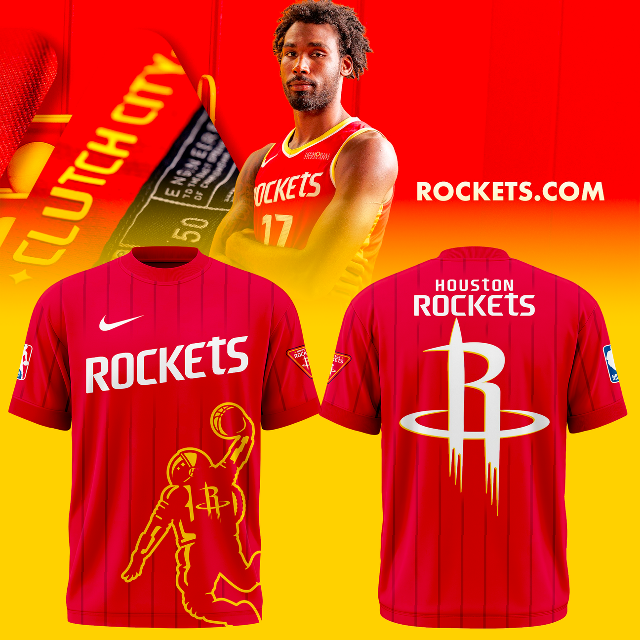Houston Rockets 2026 New Logo T-Shirt - Red