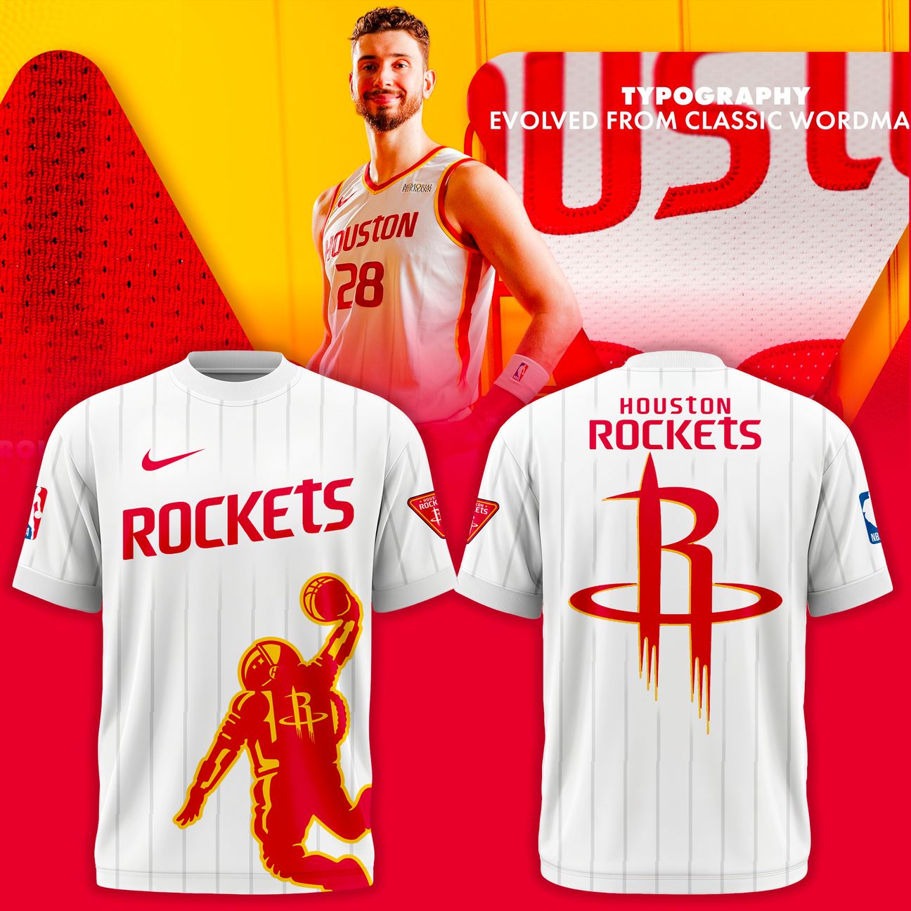 Houston Rockets 2026 New Logo T-Shirt - White