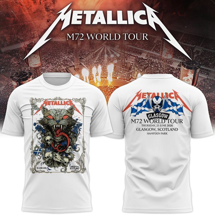 Metallica M72 World Tour Glasgow Special T-shirt - White