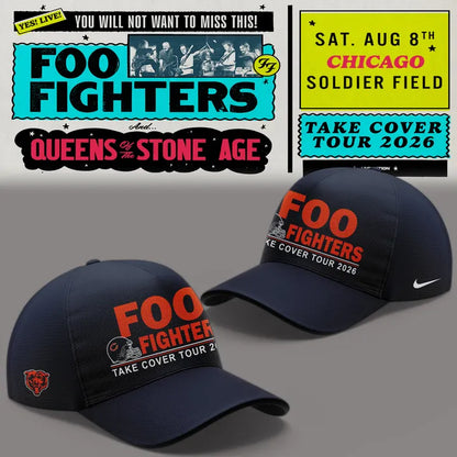 01. Newest Shirt Foo Fighters x Chicago Bears - Take Cover Tour 2026 T-Shirt