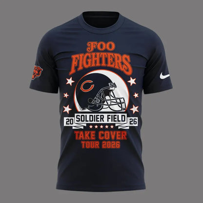 01. Newest Shirt Foo Fighters x Chicago Bears - Take Cover Tour 2026 T-Shirt