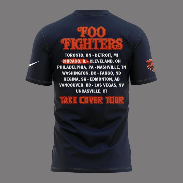 01. Newest Shirt Foo Fighters x Chicago Bears - Take Cover Tour 2026 T-Shirt