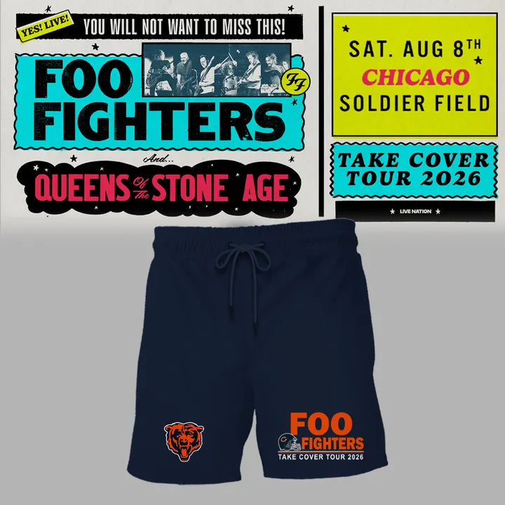 01. Newest Shirt Foo Fighters x Chicago Bears - Take Cover Tour 2026 T-Shirt