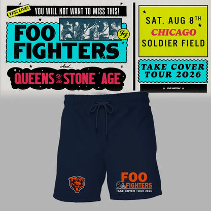 01.16. Perfect Shirt Foo Fighters x Chicago Bears - Take Cover Tour 2026 T-Shirt