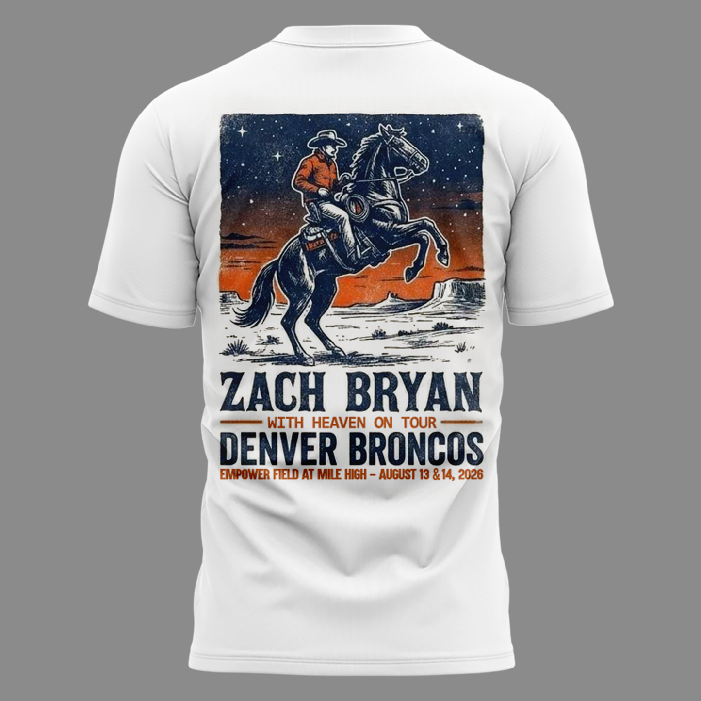 Exclusive Version Zach Bryan x Denver Broncos T-shirt