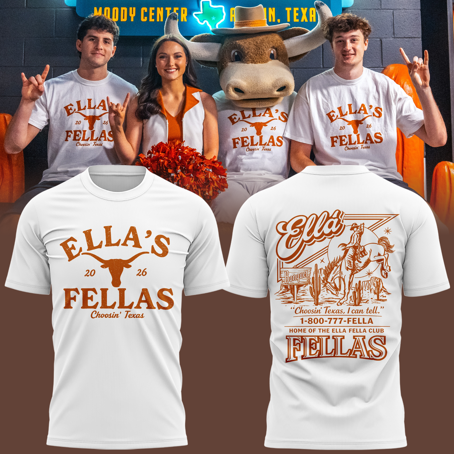 Limited Edition T-Shirt Ella’s Fellas x Texas Longhorns!