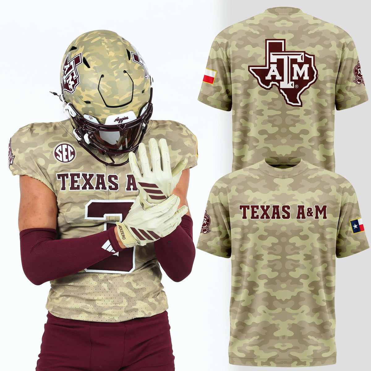 Texas A&M Aggies New Camo Uniforms T-Shirt