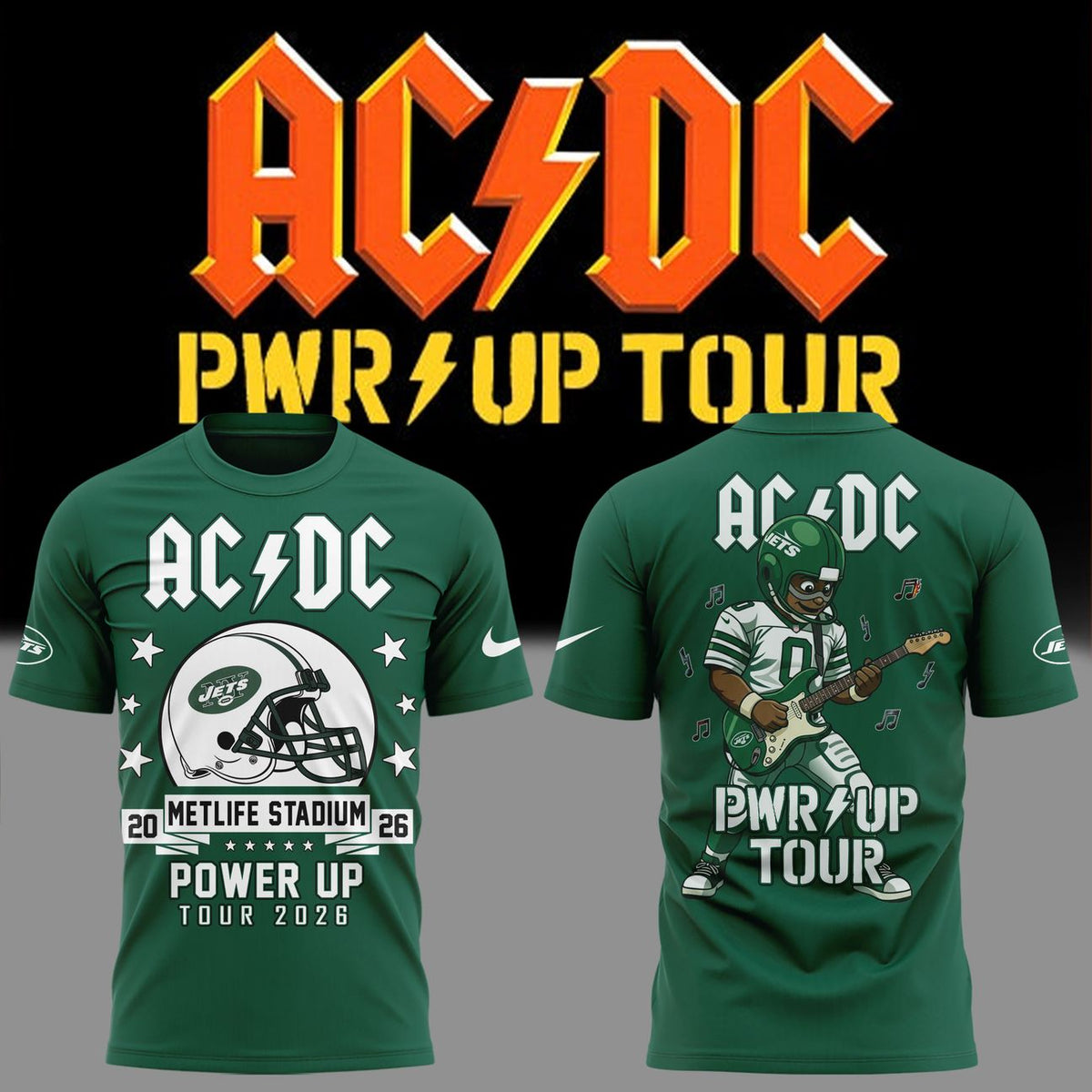 01. Perfect Shirt AC/DC x New York Jets - POWER UP TOUR 2026 T-Shirt