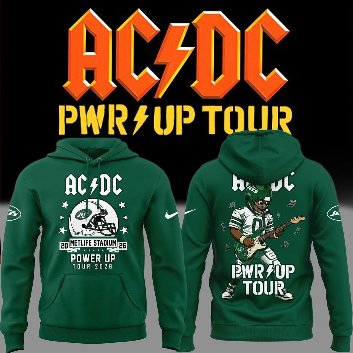 01.16. Special AC/DC x New York Jets - POWER UP TOUR 2026 Hoodie