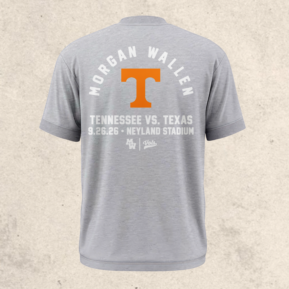 Limited Edition Morgan Wallen x Tennessee Football Gray Tshirt 2026