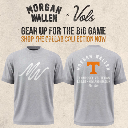 Limited Edition Morgan Wallen x Tennessee Football Gray Tshirt 2026