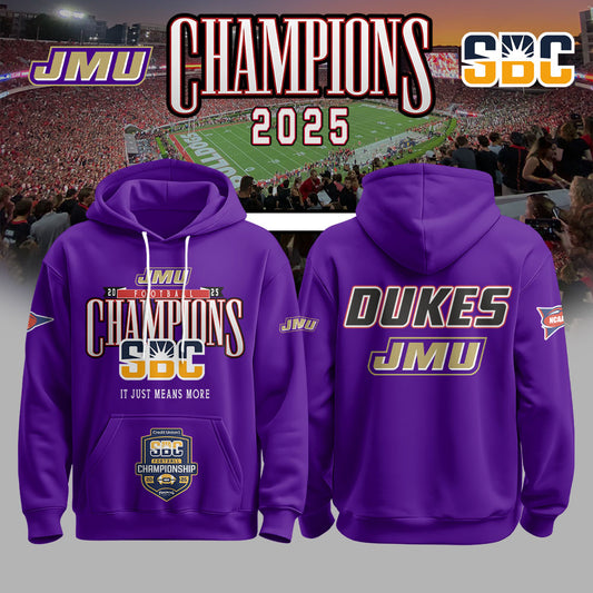 JMU Football 2025 SBC Champs Hoodie