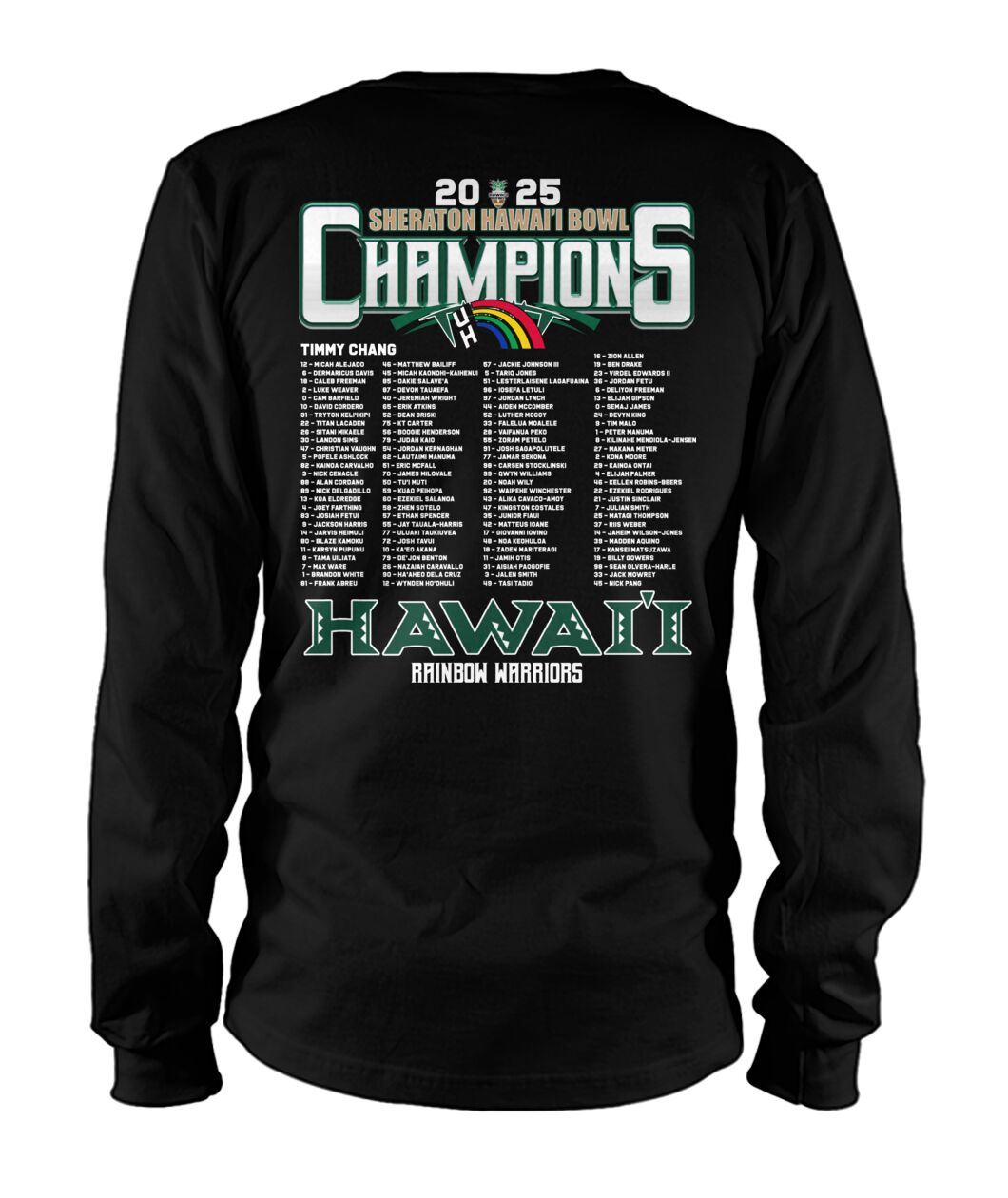 Hawaii Rainbow Warriors - SHERATON HAWAI'I BOWL Champion Long-Sleeve