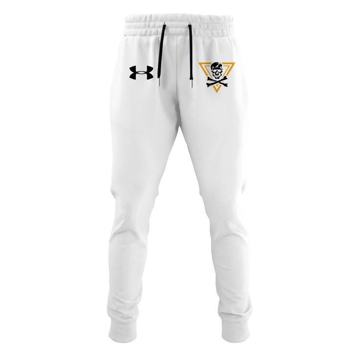 16. Men’s Under Armour White Navy Midshipmen 2024 Rivalry Shield Fleece Pullover Hoodie