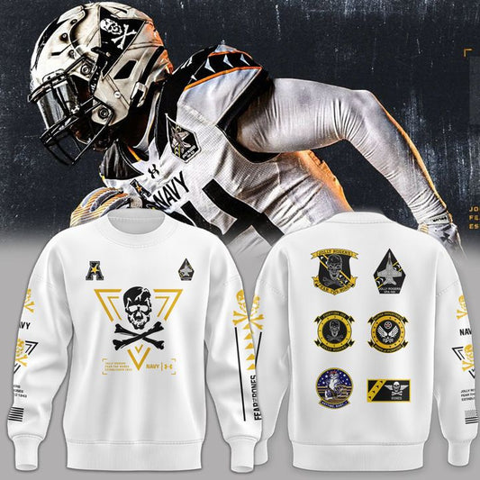 1. Special New Jolly Rogers Navy Midshipmen Sweatshirt