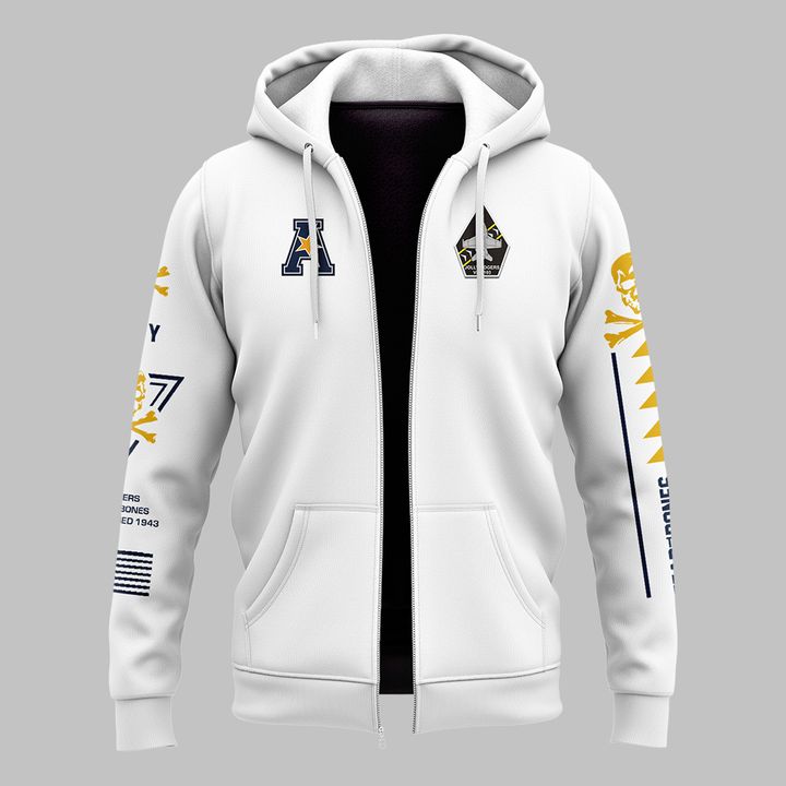 1. Special Navy Football Zip Hoodie 2024 Navy Game Uniform