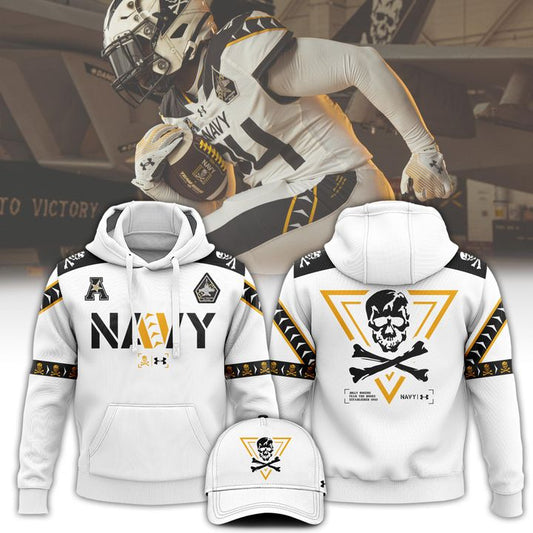 12. Navy Midshipmen 2024 Jolly Rogers Hoodie Limited Edtions