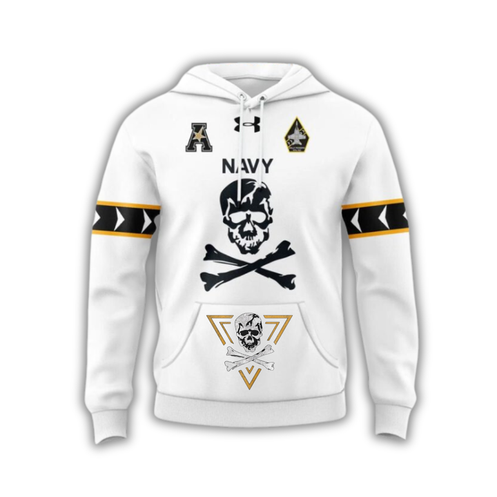 10. Navy Midshipmen 2024 White Hoodie Limited Edition