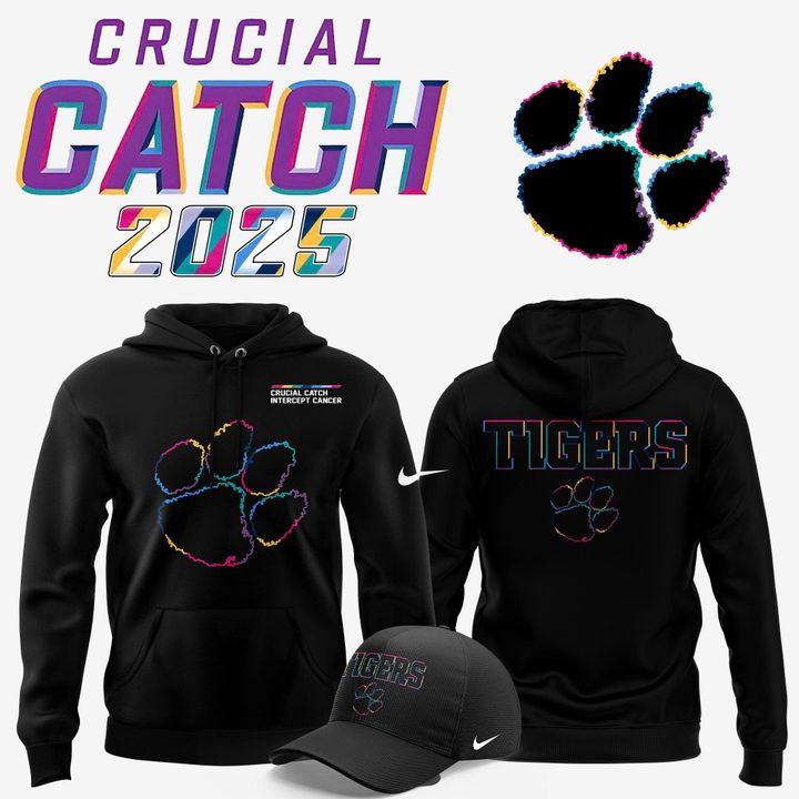Clemson Tigers football 2025 Crucial Catch Hoodie
