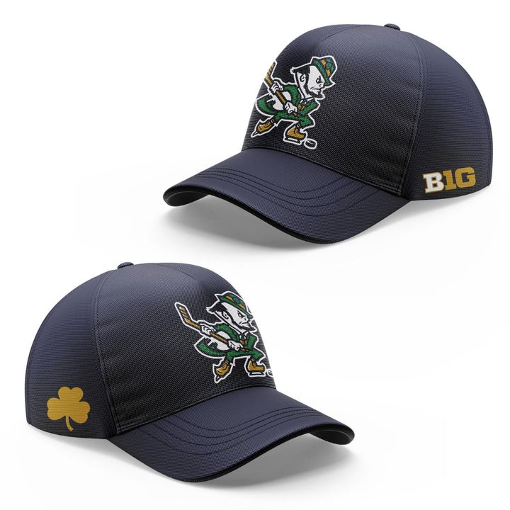 Notre Dame Fighting Irish Under Armour Hockey Leprechaun Rival Fleece Hoodie (Navi) v2