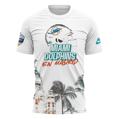 Miami Dolphins 2025 NFL Madrid game "Dolphins En Madrid" T-shirt - White