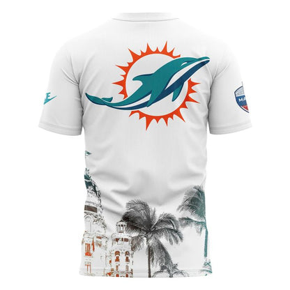 Miami Dolphins 2025 NFL Madrid game "Dolphins En Madrid" T-shirt - White