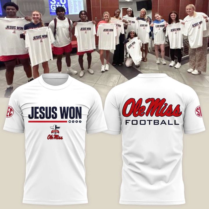 Ole Miss football "Jesus Won" T-shirts