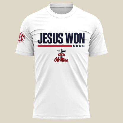 Ole Miss football "Jesus Won" T-shirts