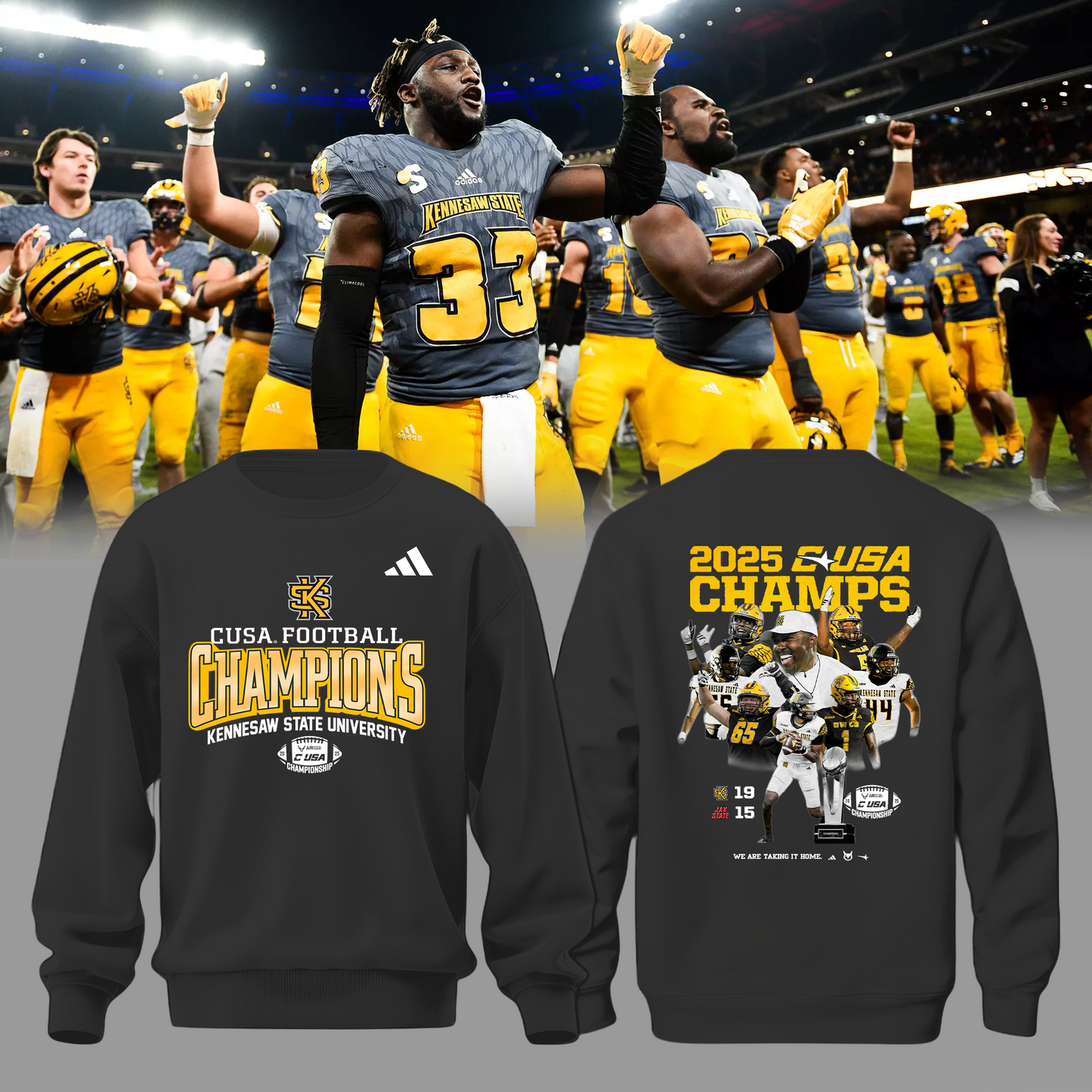 2025 CUSA Championship Champion - Kennesaw State Football Owls Sweater v3