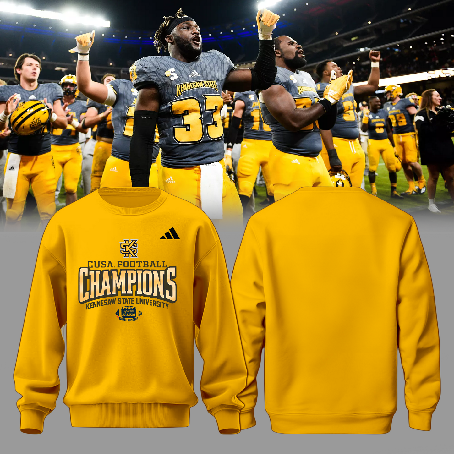 2025 CUSA Championship Champion - Kennesaw State Football Owls Sweater v2