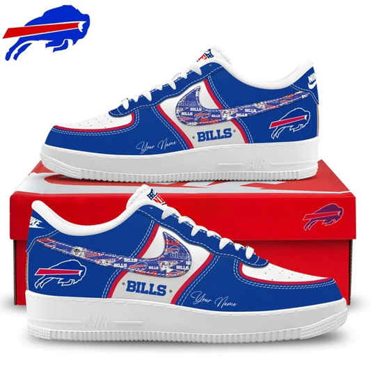 "Free Shipping" - Special Edition Buffalo Bills Premium Sneakers - Personalized with Your Name