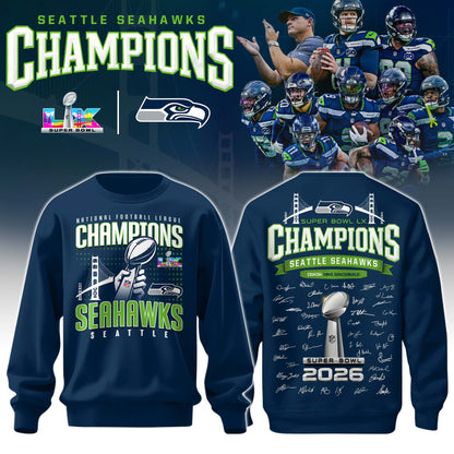 Seattle Seahawks Super Bowl LX Champions Limited Edition Sweatshirt