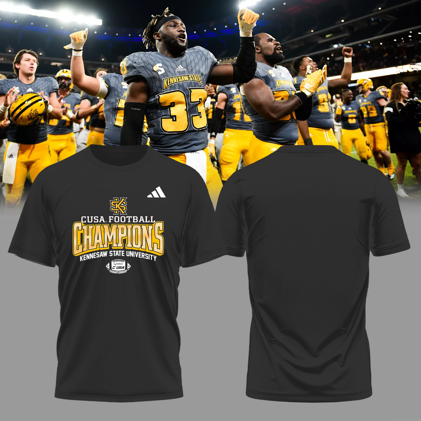 2025 CUSA Championship Champion - Kennesaw State Football Owls T-Shirt v4